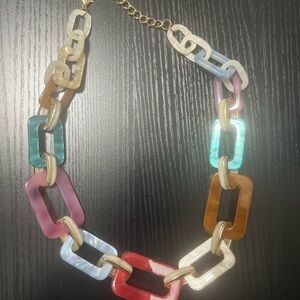 Multicolor Chain Link Necklace